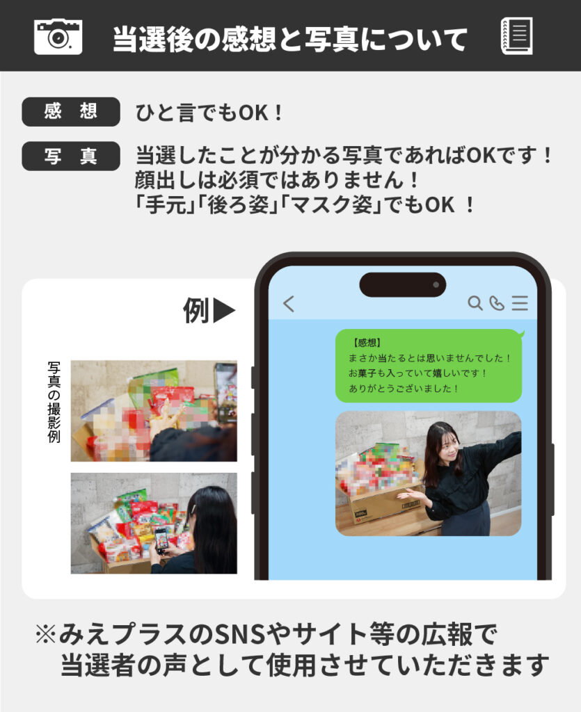 感想・写真送付について補足